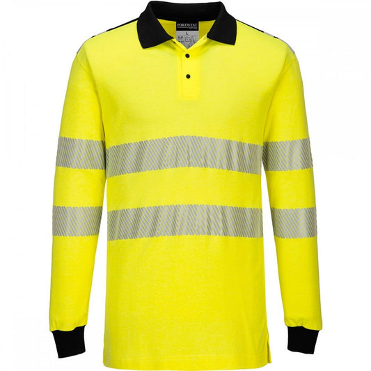 FR702 WX3 Flame Resistant Hi-Vis Long Sleeve Polo Shirt