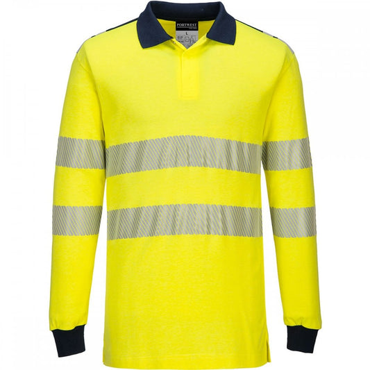 FR702 WX3 Flame Resistant Hi-Vis Long Sleeve Polo Shirt