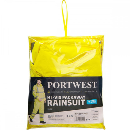 H448 Hi -Vis Packaway Rainsuit