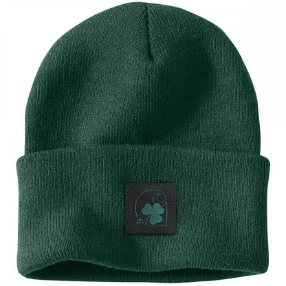 105217 Knit Shamrock Patch Beanie