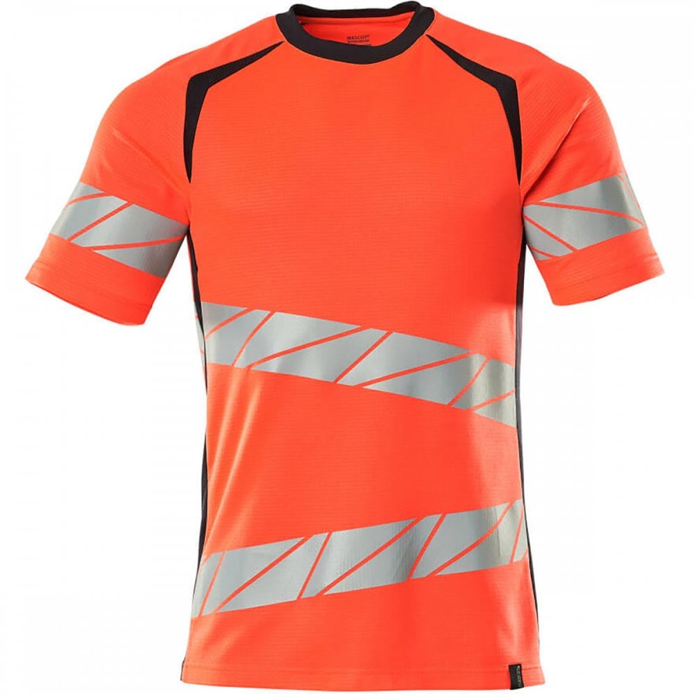 19082 Modern Fit T-Shirt Hi-Vis Red/Dark Navy L *One Size Only - Outlet Store*