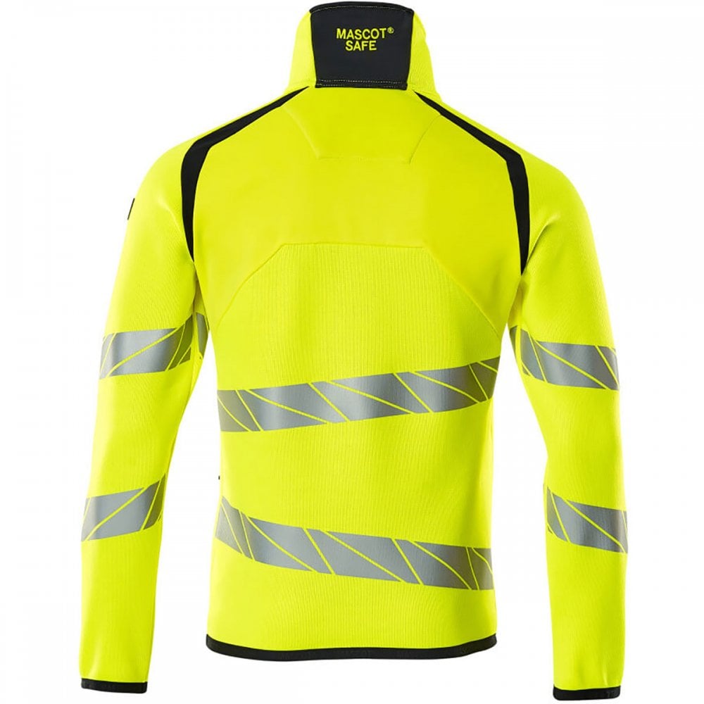 19005 Hi Vis Accelerate Safe Knitted Jumper with half zip