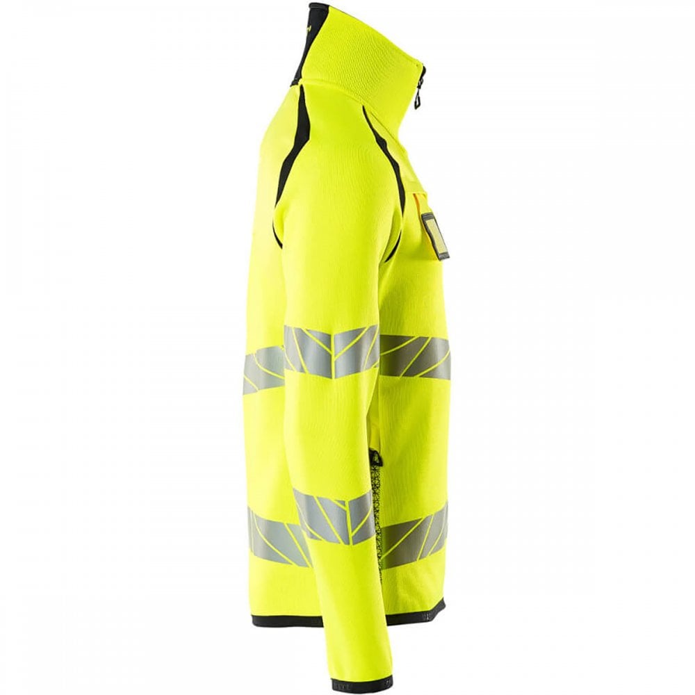 19005 Hi Vis Accelerate Safe Knitted Jumper with half zip