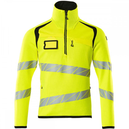 19005 Hi Vis Accelerate Safe Knitted Jumper with half zip