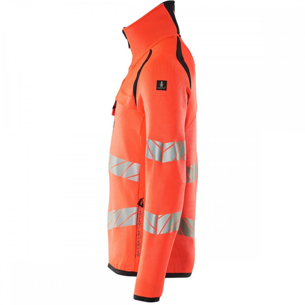 19005 Hi Vis Accelerate Safe Knitted Jumper with half zip