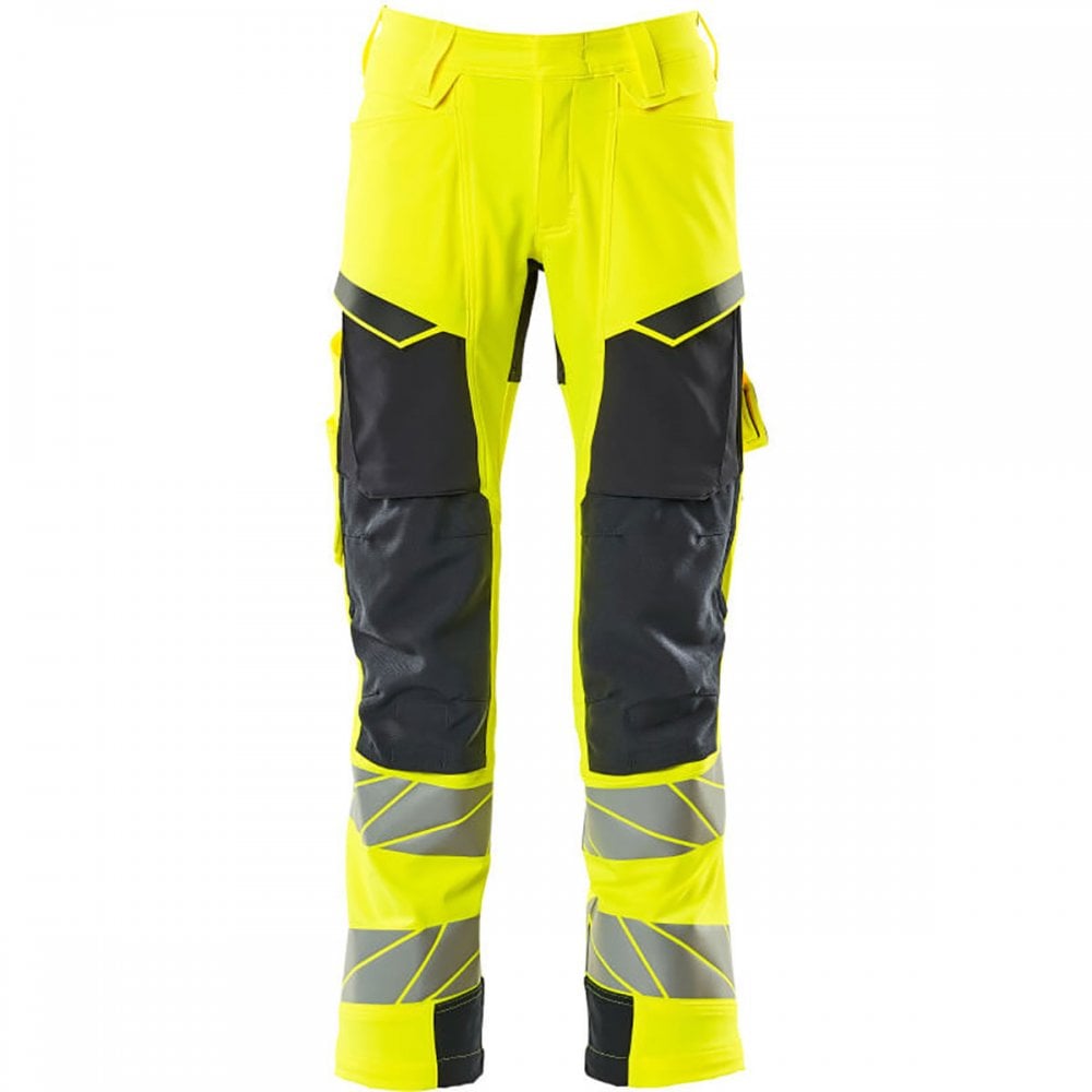 19079 Accelerate Safe Trousers with kneepad pockets Hi-Vis Yellow/Dark Navy 32" 33.5" *One Size Only - Outlet Store*