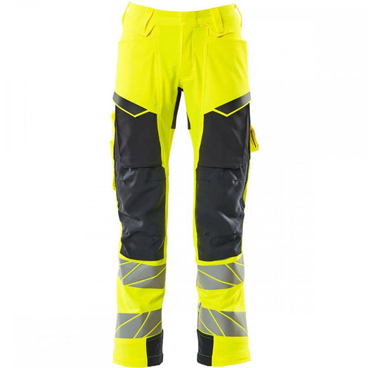 19079 Accelerate Safe Trousers with kneepad pockets Hi-Vis Yellow/Dark Navy 32" 32.5" *One Size Only - Outlet Store*