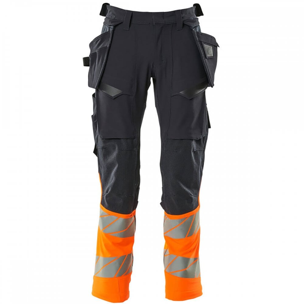 19131 Accelerate Safe Trousers with holster pockets black-hi-vis-yellow-1 32" 32.5" *One Size Only - Outlet Store*