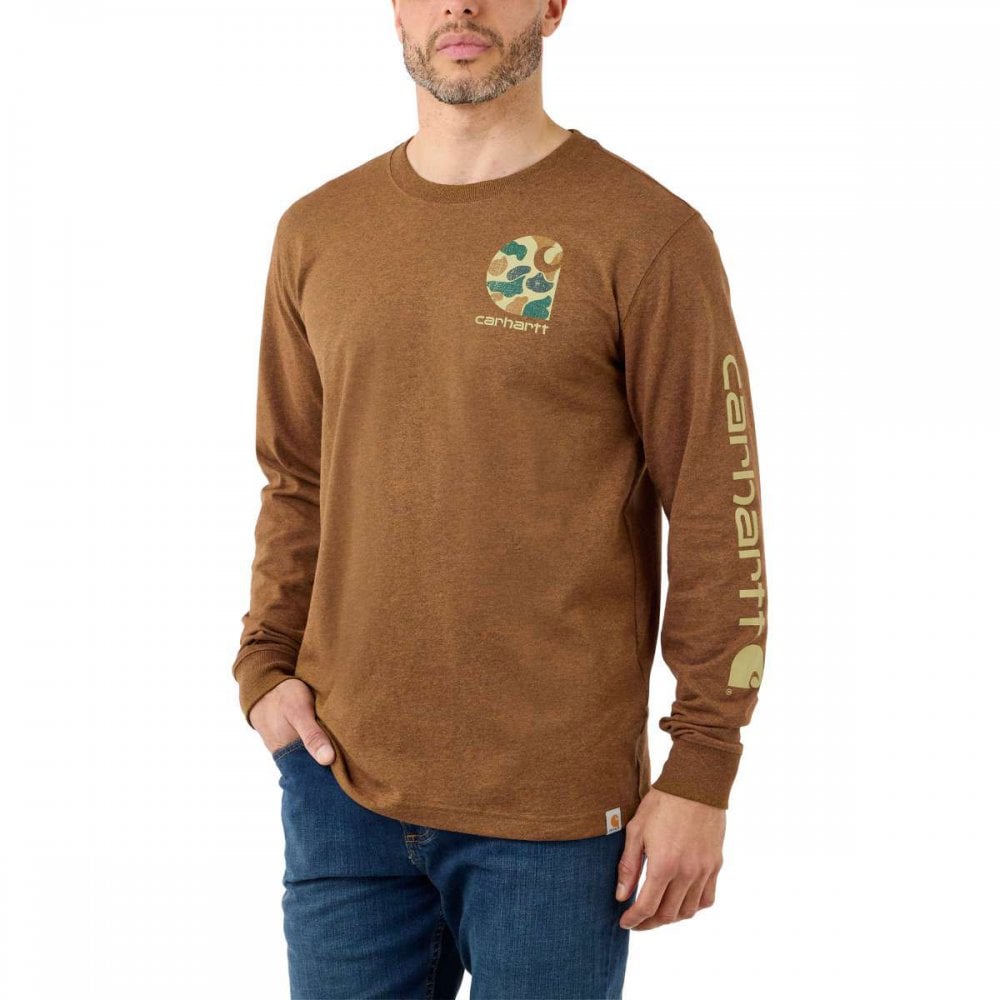 105485 Camo Logo Graphic Long Sleeve T-Shirt