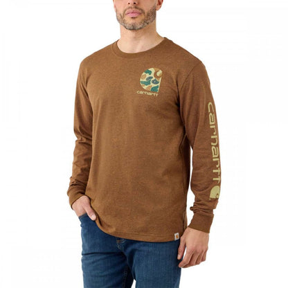 105485 Camo Logo Graphic Long Sleeve T-Shirt