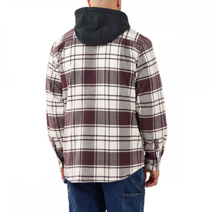 105621 Flannel Fleece Lined Hooded Shirt Jacket