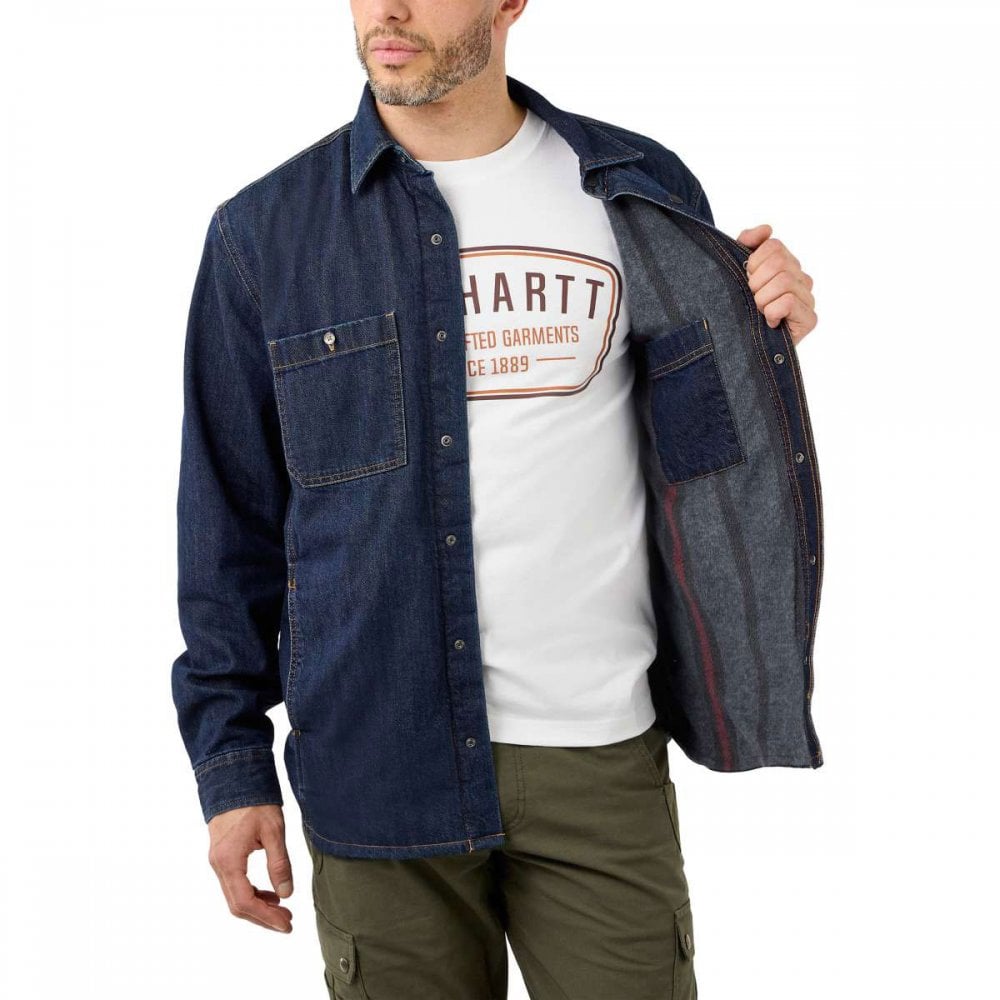 105605 Denim Fleece Lined Snap Front Shirt