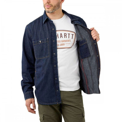 105605 Denim Fleece Lined Snap Front Shirt