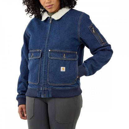 105446 Womens Relaxed Fit Denim Sherpa Lined Jacket