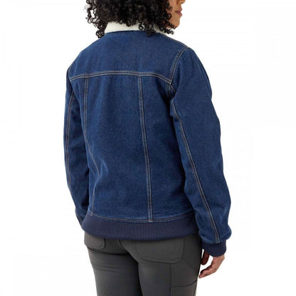 105446 Womens Relaxed Fit Denim Sherpa Lined Jacket