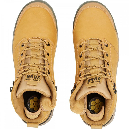 3056 Lace Zip S1 Safety Boot Wheat