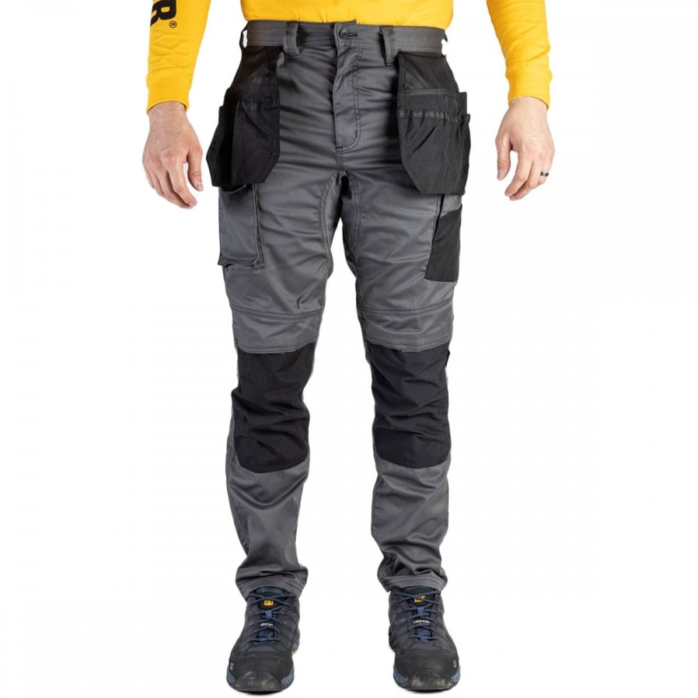 1810084 Essentials Stretch Knee Pocket Grey/Black - Slim Fit with Cordura