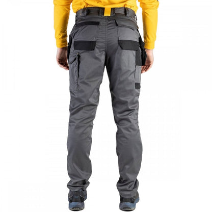 1810084 Essentials Stretch Knee Pocket Grey/Black - Slim Fit with Cordura