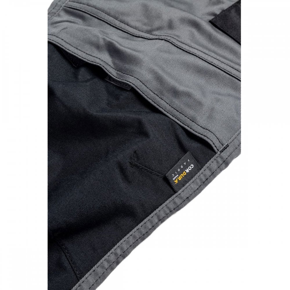 1810084 Essentials Stretch Knee Pocket Grey/Black - Slim Fit with Cordura
