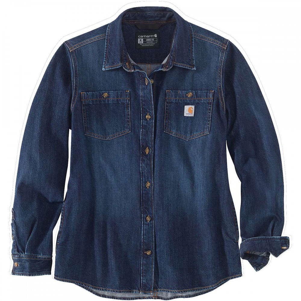 105492 Womens Midweight Denim Long Sleeve Shirt