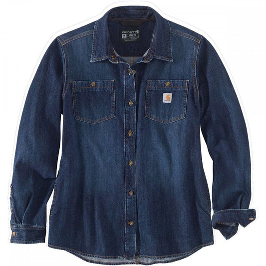 105492 Womens Midweight Denim Long Sleeve Shirt