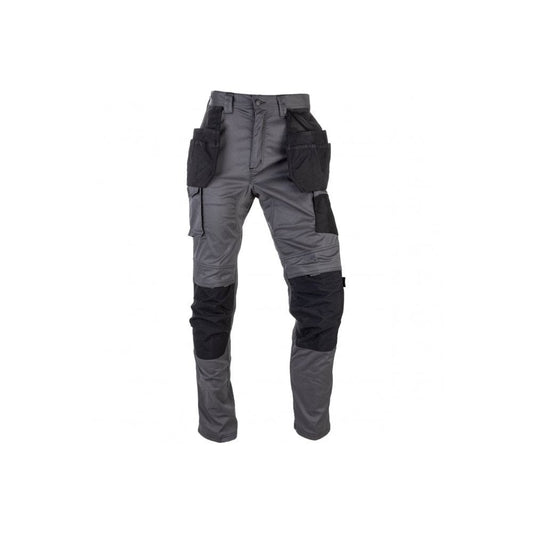 1810084 Essentials Stretch Knee Pocket Grey/Black - Slim Fit with Cordura