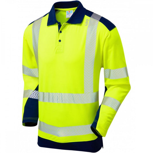P15 Wringcliff ISO 20471 Class 2 Dual Colour Coolviz Plus Long Sleeved Polo Shirt