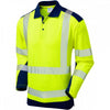 P15 Wringcliff ISO 20471 Class 2 Dual Colour Coolviz Plus Long Sleeved Polo Shirt Hi-Vis Yellow/Navy 2XL *One Size Only - Outlet Store*