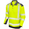 P15 Wringcliff ISO 20471 Class 2 Dual Colour Coolviz Plus Long Sleeved Polo Shirt Hi-Vis Yellow/Grey S *One Size Only - Outlet Store*