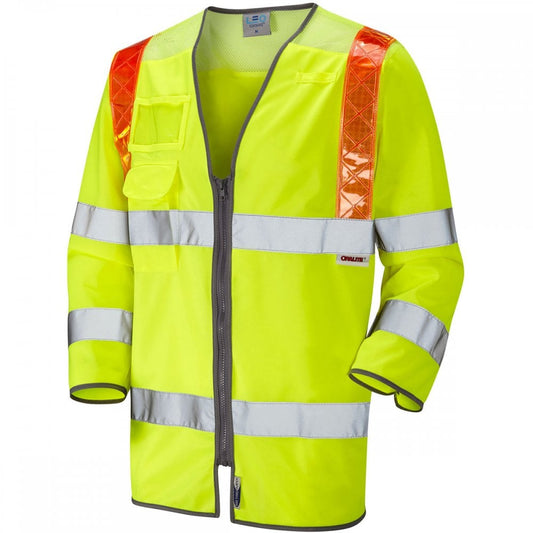 S14 Taddiport ISO 20471 Class 3 Orange Brace 3/4 Sleeve Waistcoat