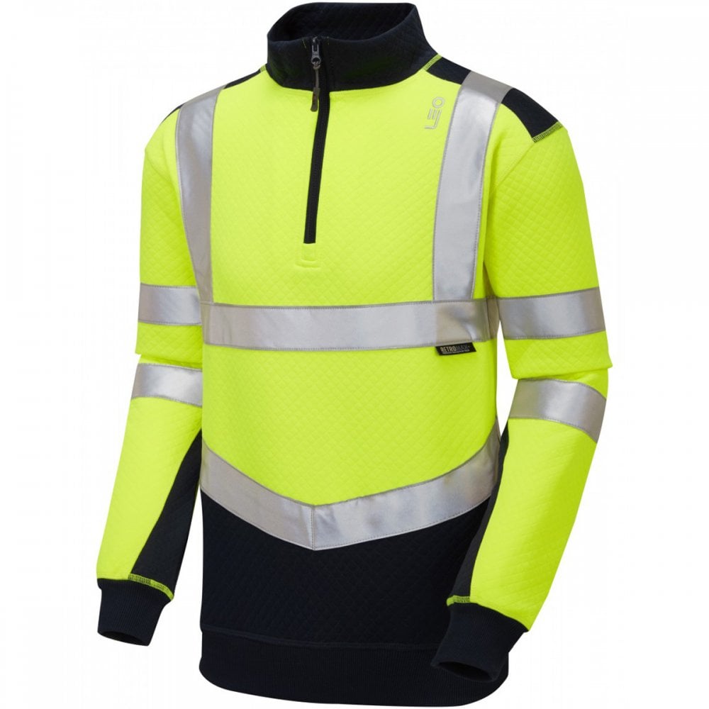 SS08 Tapeley ISO 20471 Class 2 Ecoviz Pc Dual Colour 1/4 Zip Sweatshirt