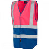 W05 Pilton Coloured Reflective Waistcoat Pink/Royal L *One Size Only - Outlet Store*