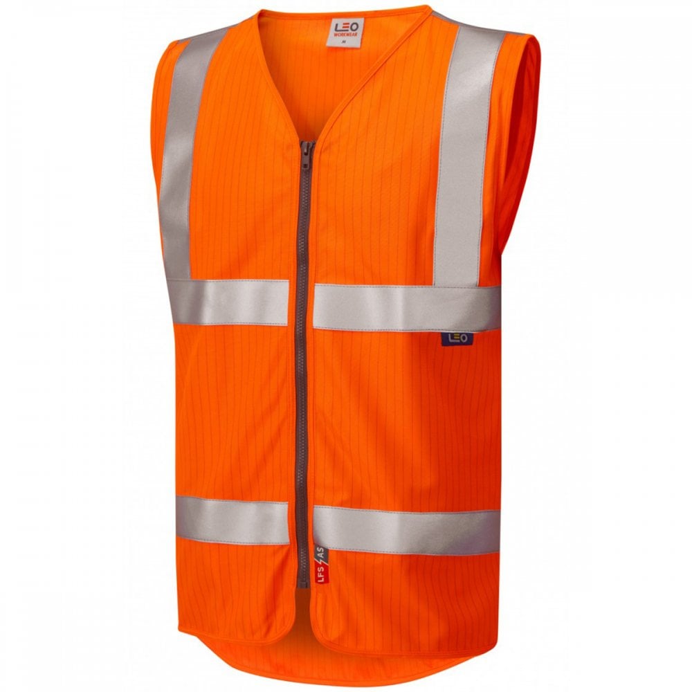 W25 Jacobstowe ISO 20471 Class 2 Limited Flame Spread/Anti-Static Waistcoat Zip (EN 14116/EN 1149)