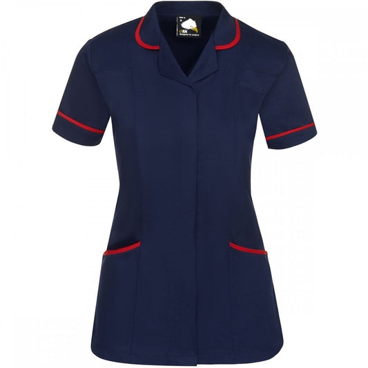 8600 Florence Classic Tunic Navy with Red Trim UK 14 *One Size Only - Outlet Store*