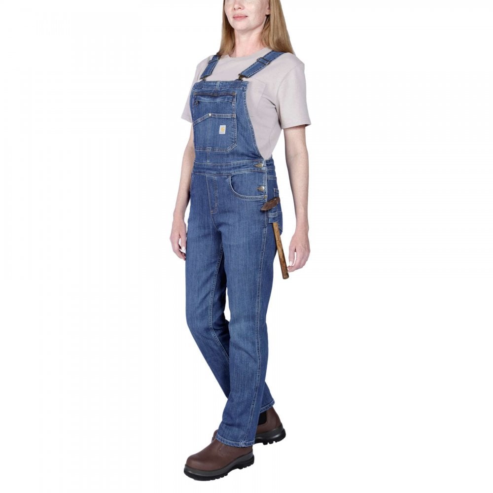 106002 Womens Relaxed Fit Denim Bib Overall
