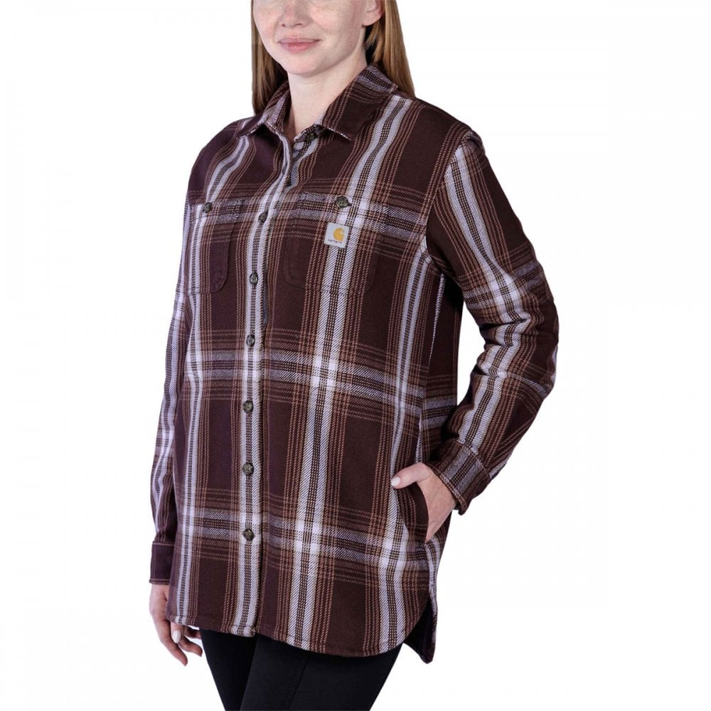 105991 Womens Twill Long Sleeve Plaid Shirt
