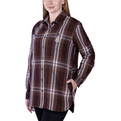 105991 Womens Twill Long Sleeve Plaid Shirt