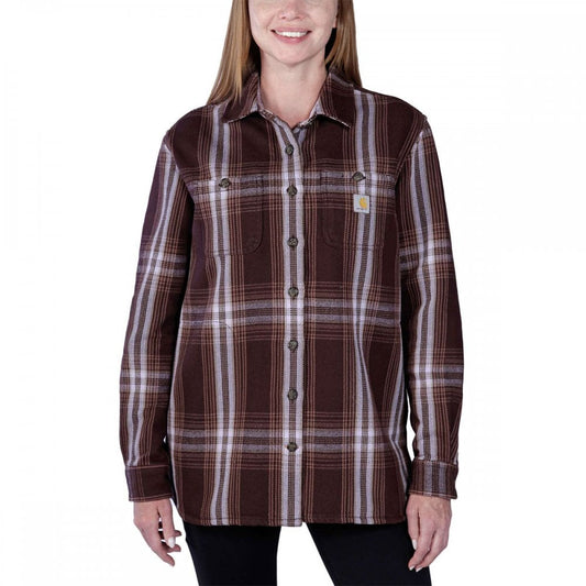 105991 Womens Twill Long Sleeve Plaid Shirt