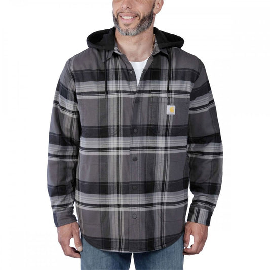 105938 Flannel Sherpa-Lined Hooded Shirt Jacket