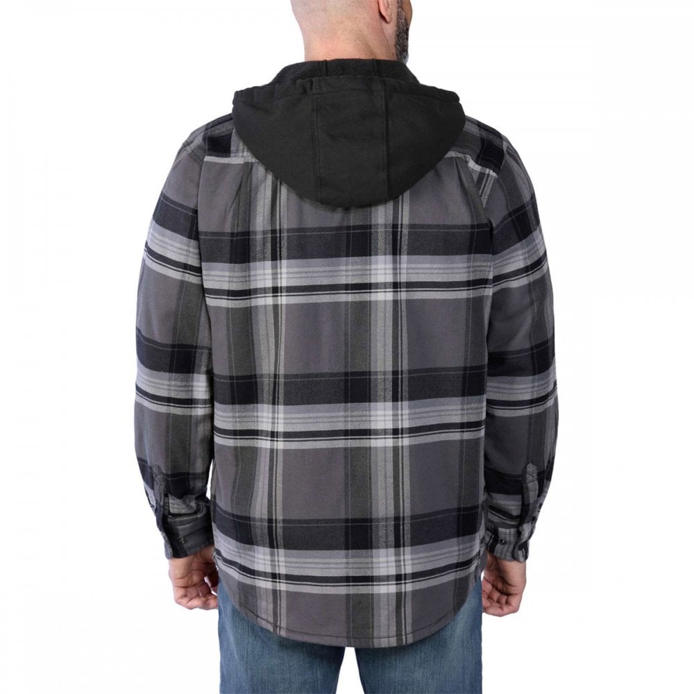 105938 Flannel Sherpa-Lined Hooded Shirt Jacket