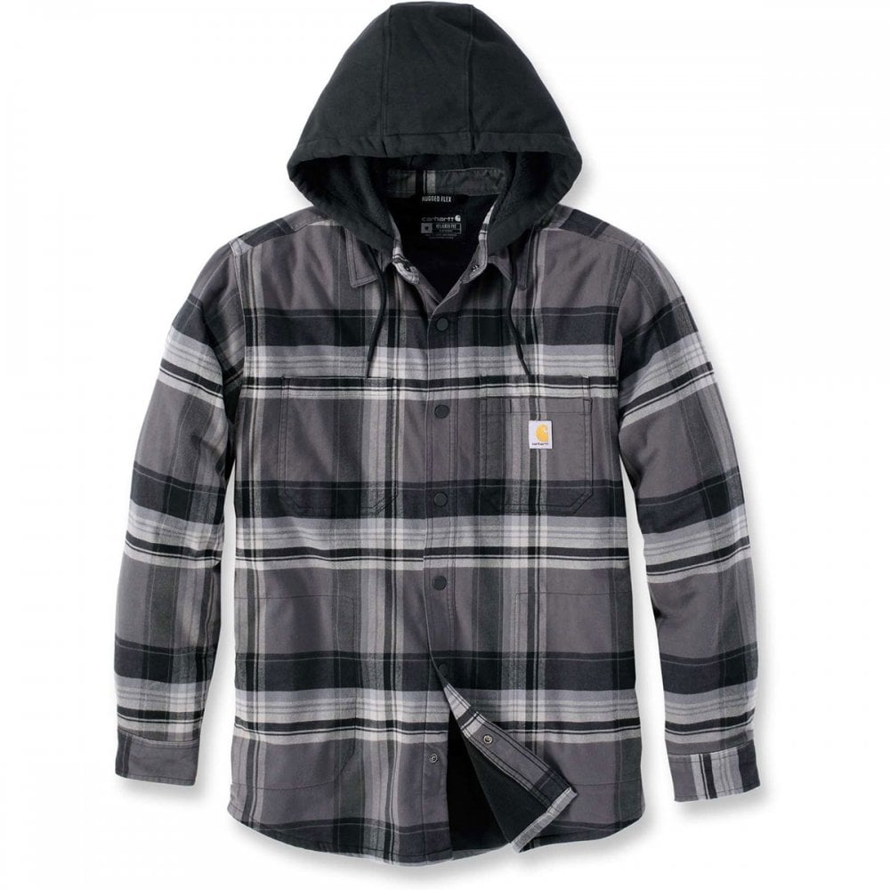 105938 Flannel Sherpa-Lined Hooded Shirt Jacket