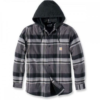 105938 Flannel Sherpa-Lined Hooded Shirt Jacket