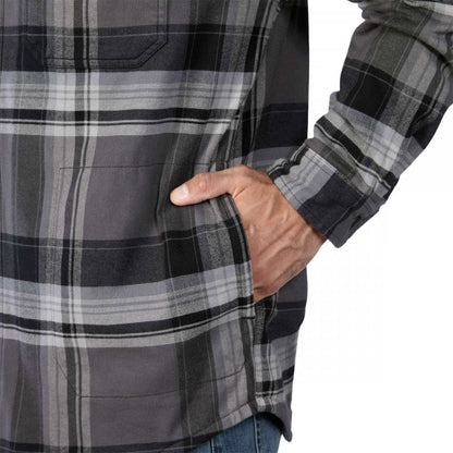 105938 Flannel Sherpa-Lined Hooded Shirt Jacket