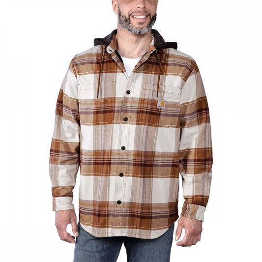 105938 Flannel Sherpa-Lined Hooded Shirt Jacket