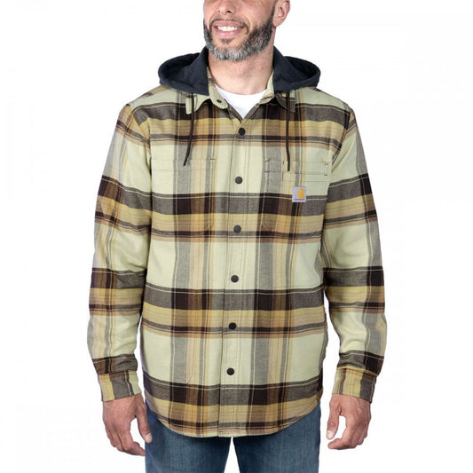105938 Flannel Sherpa-Lined Hooded Shirt Jacket