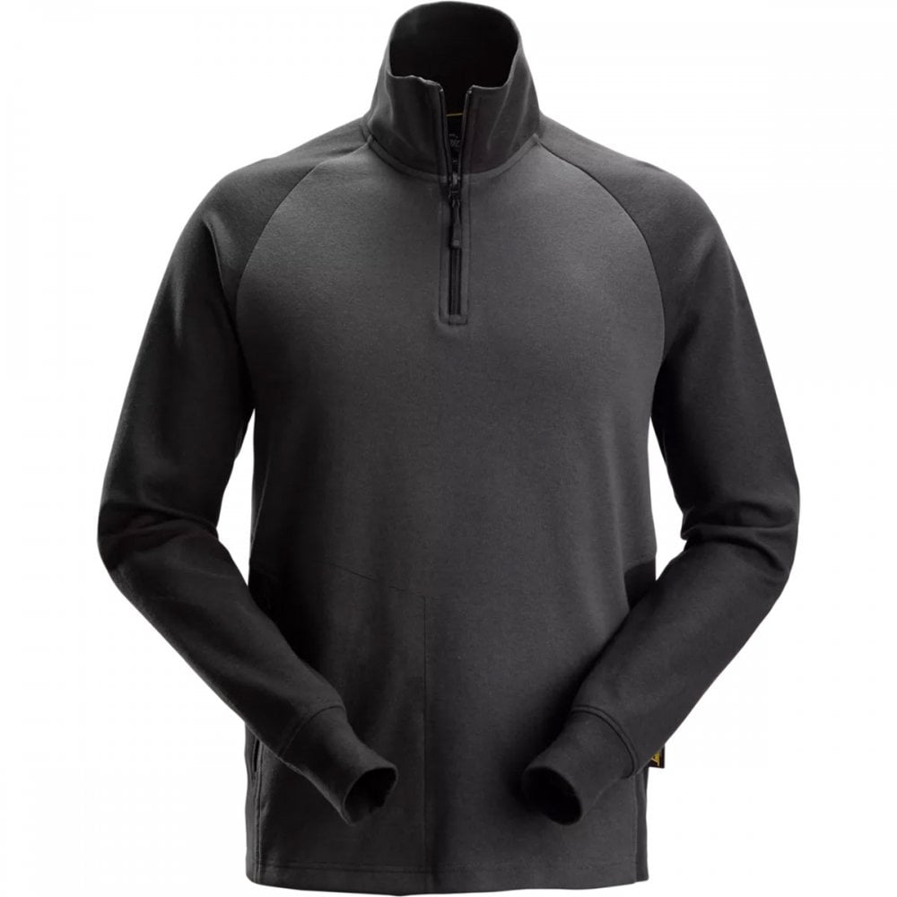 2841 Two-Coloured Half-Zip Sweatshirt Steel Grey/Black L *One Size Only - Outlet Store*