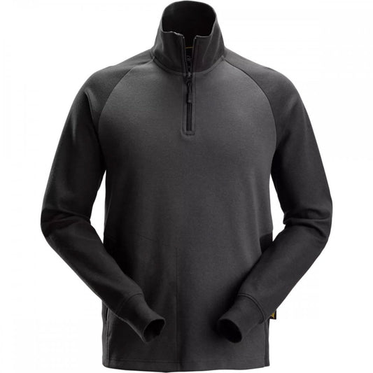 2841 Two-Coloured Half-Zip Sweatshirt Steel Grey/Black L *One Size Only - Outlet Store*