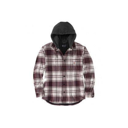 105621 Flannel Fleece Lined Hooded Shirt Jacket