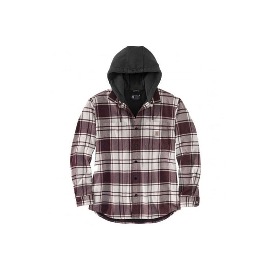 105621 Flannel Fleece Lined Hooded Shirt Jacket
