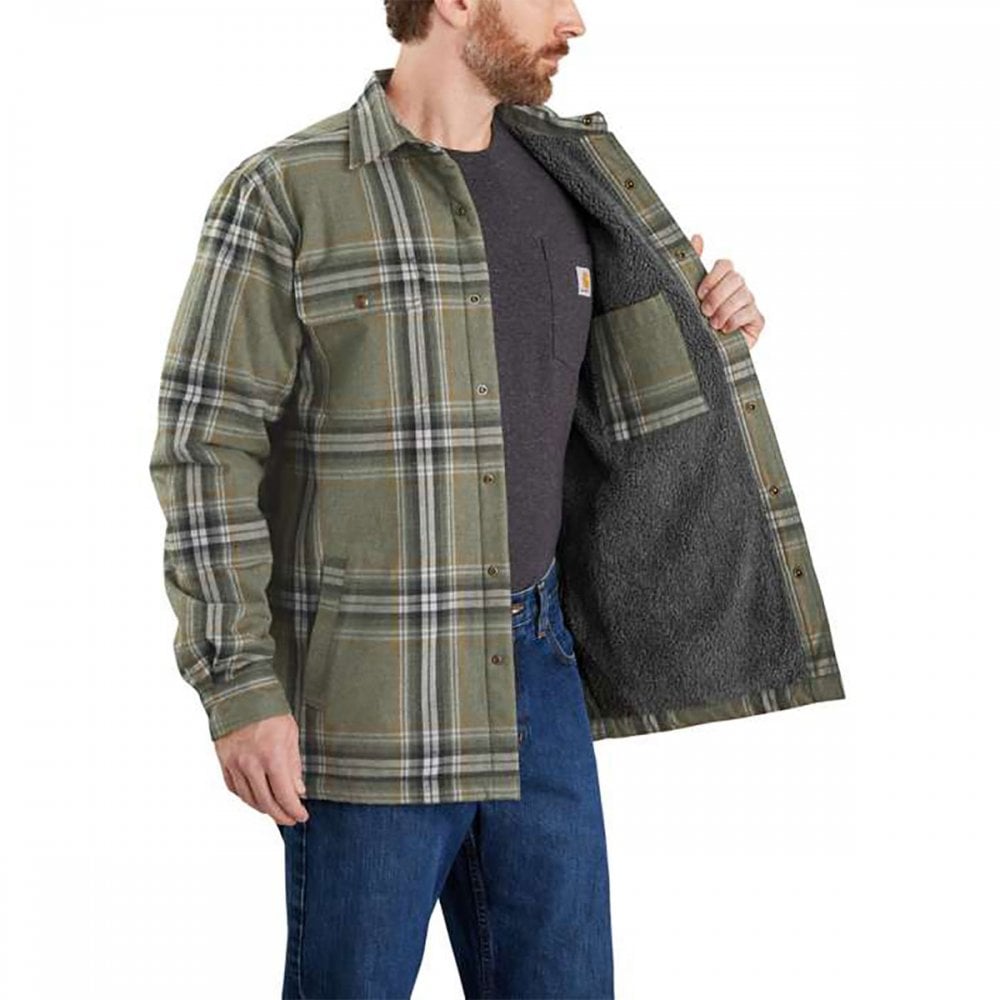 105430 Flannel Sherpa Lined Shirt Jacket